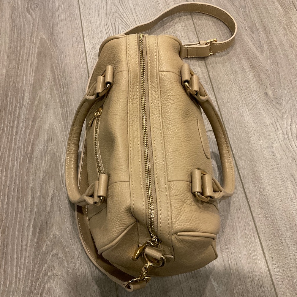 TERZETTO Loreto Pebble Leather Satchel/Shoulder in Camel - Picture 8 of 12
